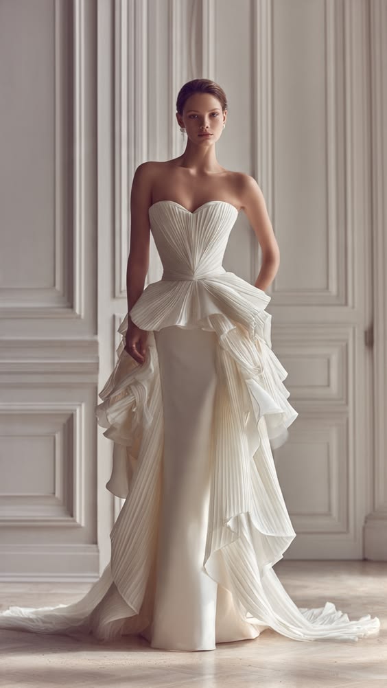 For confident, fashion-forward brides and women who want a breathtaking, architectural masterpiece — this d…